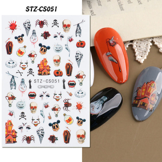 Stickers de Uñas Adhesivos Halloween - Calabazas, Zombis y Calaveras - Image 6