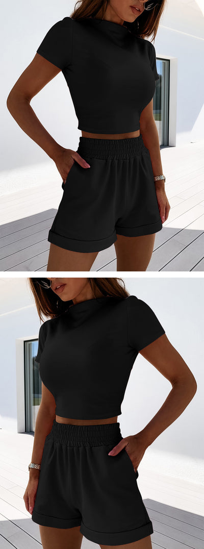 Conjunto de Moda Primavera Mujer: Blusa Corta y Short Talle Alto - Image 12