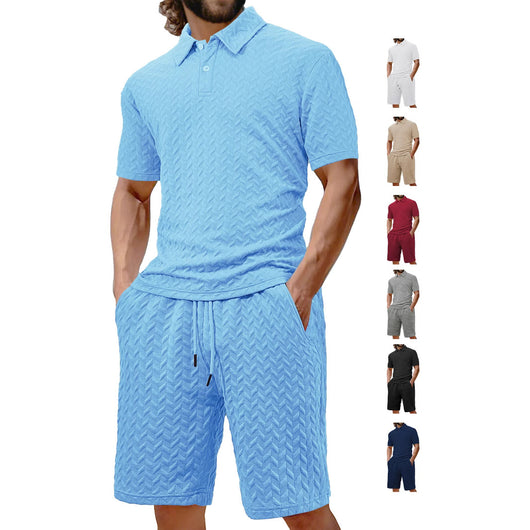 Camisa Casual de Manga Corta con Solapa para Hombre - Conjunto Versátil de Verano - Image 5