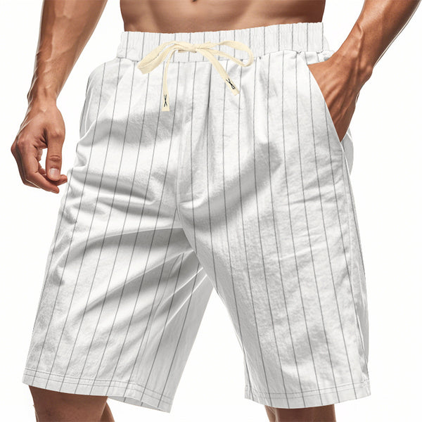 Shorts de Lino Holgados Transpirables Estilo Americano para Playa