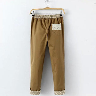Pantalones de Algodón y Lino con Bordado Japonés para Mujer - Image 7