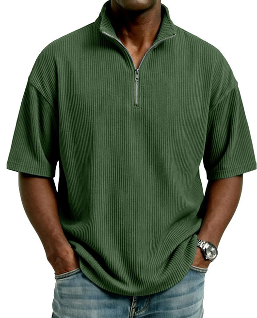 Playera Suelta de Tejido Waffle para Hombre - Comodidad de Verano - Image 15