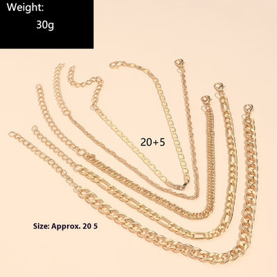 Set de 5 Tobilleras Cadena Serpiente Retro Metal Elegante - Image 12
