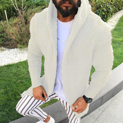 Cardigan Sudadera con Capucha Tejida de Manga Larga para Hombre - Image 6