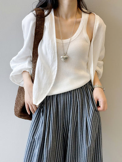 Blusa Suelta de Ramio Retro Artística con Protección Solar y Mangas Largas - Image 19