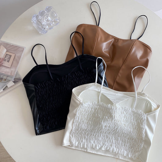 Chaleco de Cuero Retro Ajustado para Mujer - Image 16