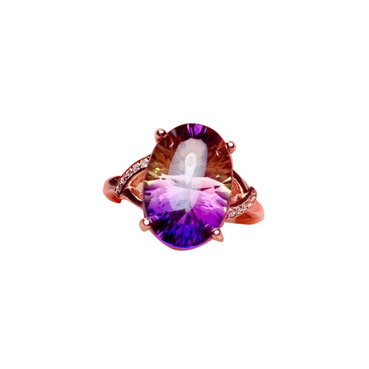 Anillo de Amatista Plata Esterlina Temperamento Minimalista Oversized - Image 8