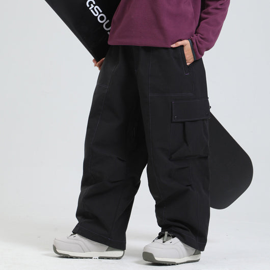 Pantalones de Esquí Impermeables Cortaviento con Pierna Ancha - Image 4