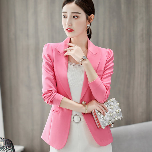 Blazer Casual de Manga Larga en Color Liso - Estilo Moderno