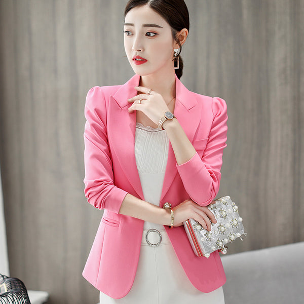 Blazer Casual de Manga Larga en Color Liso - Estilo Moderno