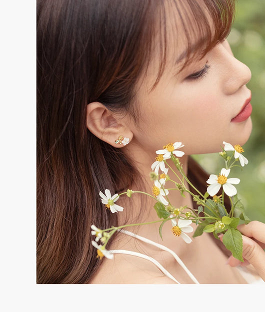 Aretes de Botón Floral Weiming - Diseño Elegante en Flor - Image 17