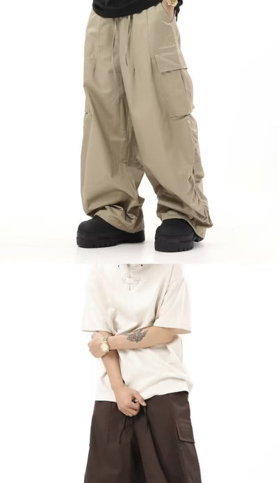 Pantalones Cargo Sueltos Vintage Arrugados Multi-bolsillo - Image 11