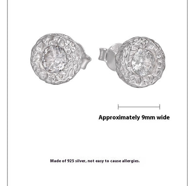 Aretes de Plata Esterlina 925 con Diamante Texturizado para Hombre - Image 11