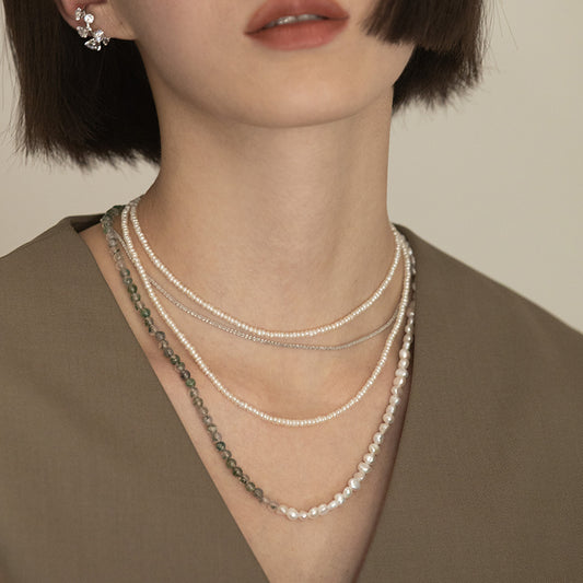 Collar Vintage de Perlas Multicapa Lujo Ligero