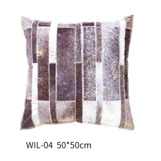 Almohada de Lana Artesanal Estilo Nórdico Moderno con Funda de Cuero Sintético - Image 7