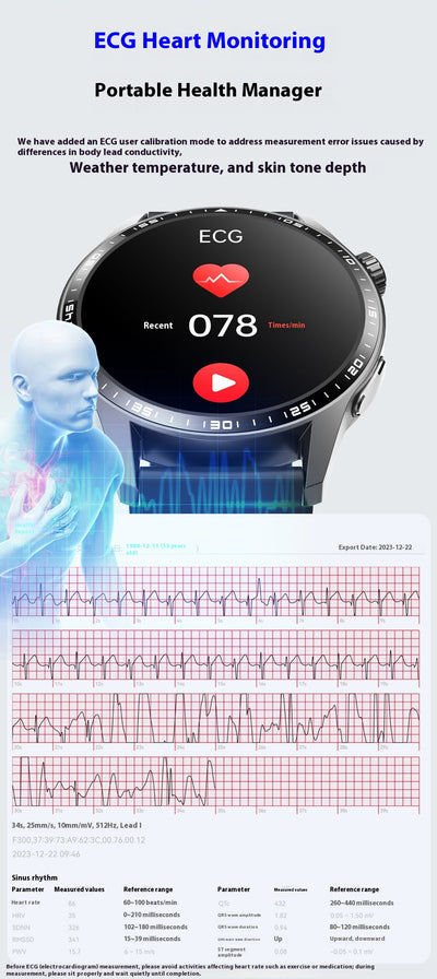 Pulsera Inteligente con Monitor de ECG y Glucosa - Control de Salud 24/7 - Image 43
