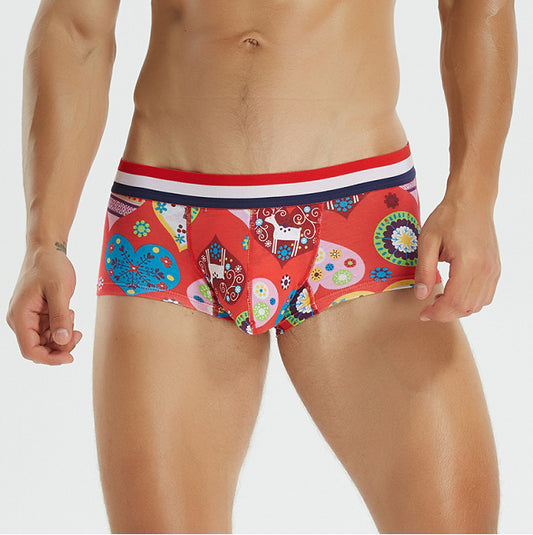 Calzoncillos Boxer de Algodón Coloreado con Diseño Convexo Talle Bajo