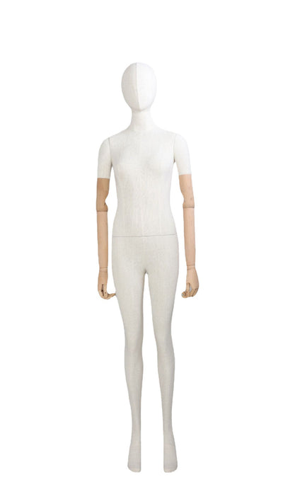Maniquí de Escote Femenino en Fibra de Vidrio con Manos de Madera - Image 18