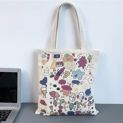 Bolsa de Lona Grande con Estampados Adorables - Capacidad Máxima - Image 16