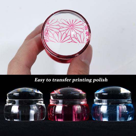 Sello de Transferencia para Uñas Transparente Tricolor