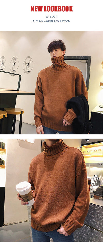 Suéter Cuello Alto Ajustado para Hombre y Adolescente - Tejido Cálido Invierno - Image 13
