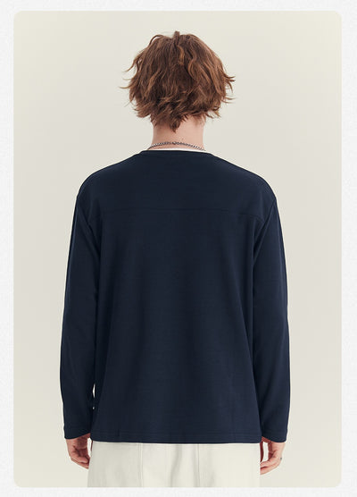 Playera Manga Media con Cierre para Hombre - Cuello Redondo Oversize Otoño - Image 18