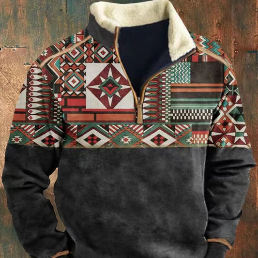 Sudadera Casual con Cierre Medio y Estampado para Hombre