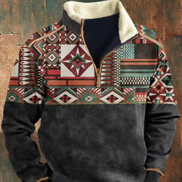 Sudadera Casual con Cierre Medio y Estampado para Hombre