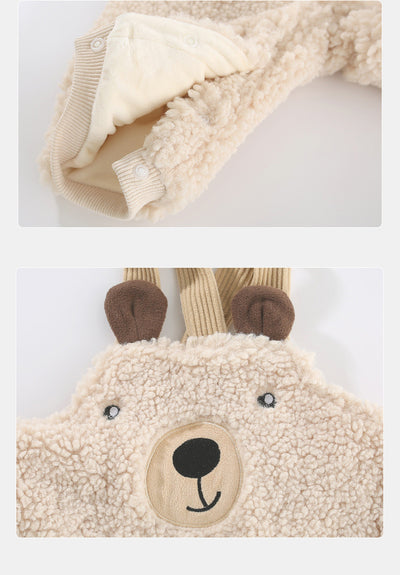 Enterizo para Bebé Otoño Invierno con Forro Polar y Tirantes de Osito - Image 7