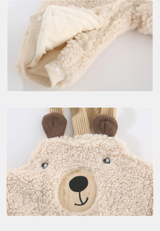 Enterizo para Bebé Otoño Invierno con Forro Polar y Tirantes de Osito - Image 7