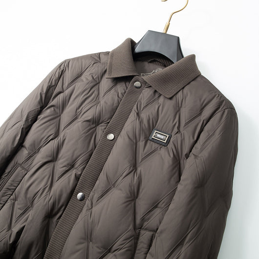 Abrigo Plumón Ligero con Cuello de Punto para Hombre - Image 4