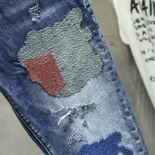 Jeans Ajustados Estampados para Hombre - Diseño Moderno y Juvenil - Image 9
