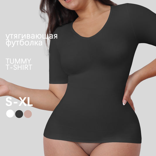 Corset Reductor con Manga Corta - Ajuste Abdominal para Mujer