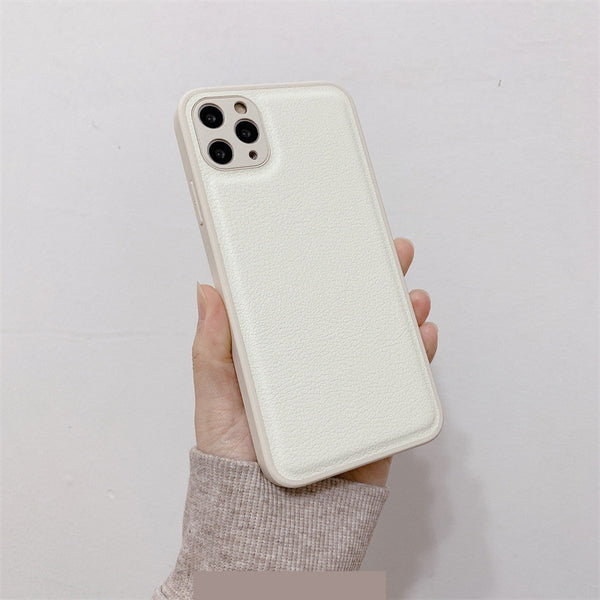Funda de Celular con Textura de Cuero Premium en Color Sólido