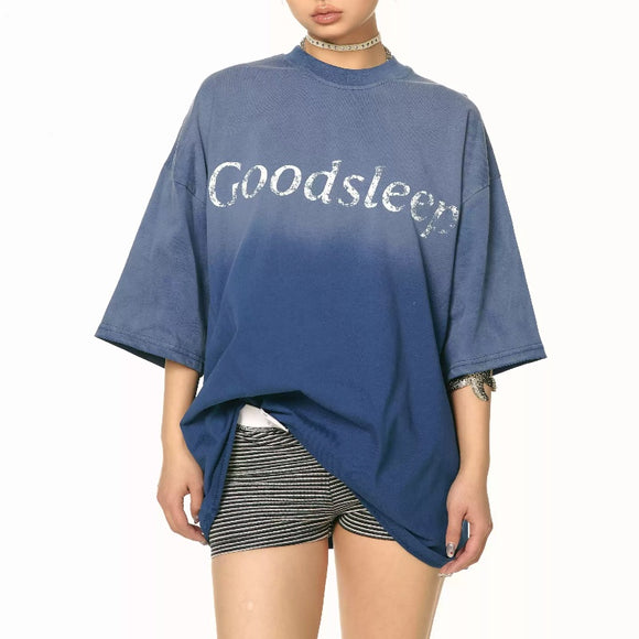Women's Short Sleeve Gradient Printed T-Shirt - Comfortable and Cool