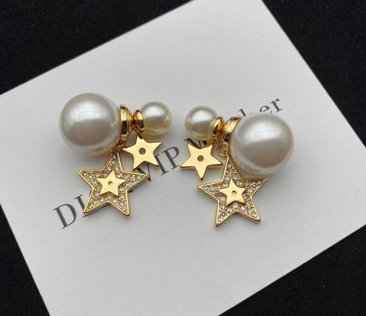 Aretes de Perla Minimalista con Estrella - Elegancia y Personalidad - Image 3