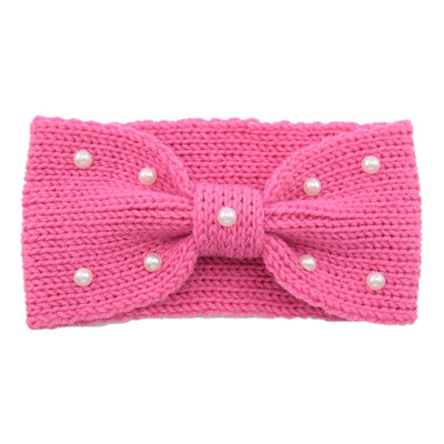 Diadema Tejida de Lana con Moño de Perlas para Mujer - Image 31