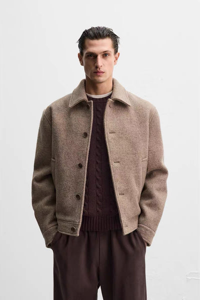 Saco Casual de Lana Tejida con Solapa para Hombre - Image 8