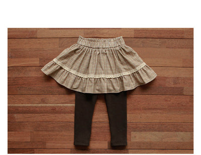 Pantalón Falda Acolchado Cuadrille Coreano para Niña con Forro Polar - Image 7