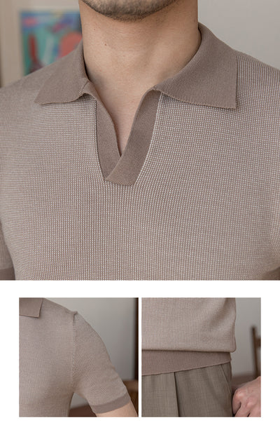 Blusa Tejida Retro con Solapa Casual - Image 5