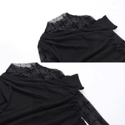 Blusa Ajustada de Encaje con Detalles Calados y Manga Larga - Image 4
