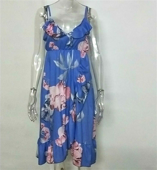 Vestido Suelto Estampado con Volantes y Tirantes para Embarazadas - Image 7