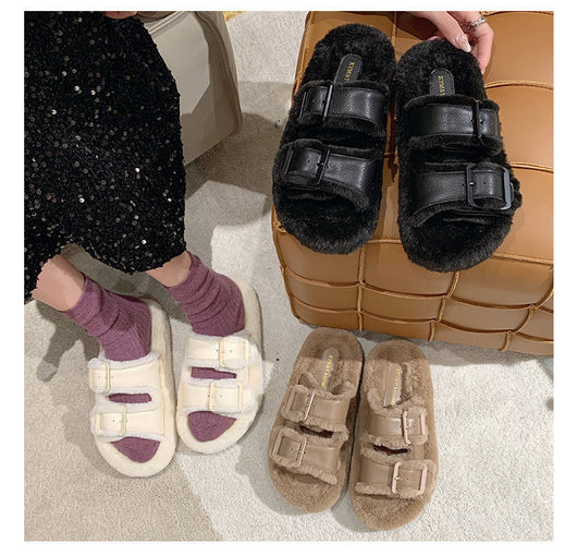 Pantuflas Cálidas con Forro Polar y Hebilla Ajustable para Mujer - Image 14