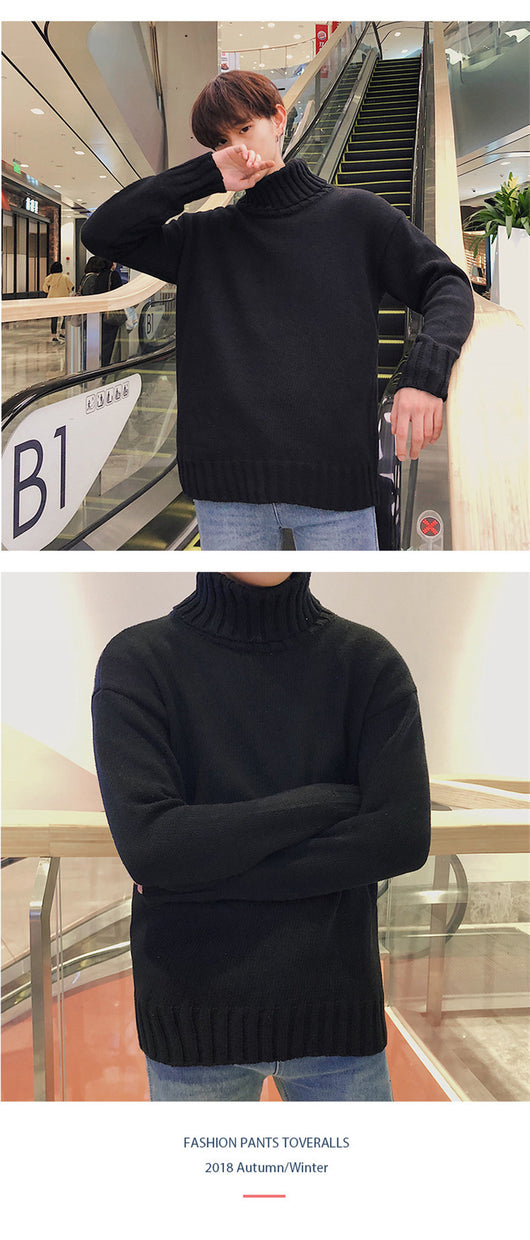 Suéter Cuello Alto Ajustado para Hombre y Adolescente - Tejido Cálido Invierno - Image 12