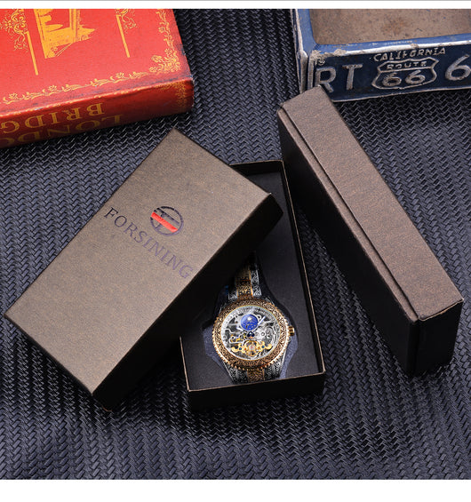 Reloj Mecánico Tourbillon Esqueleto Lujo para Hombre - Image 10