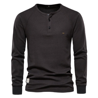 Henley Casual de Manga Larga para Hombre - Base Layer Versátil - Image 20