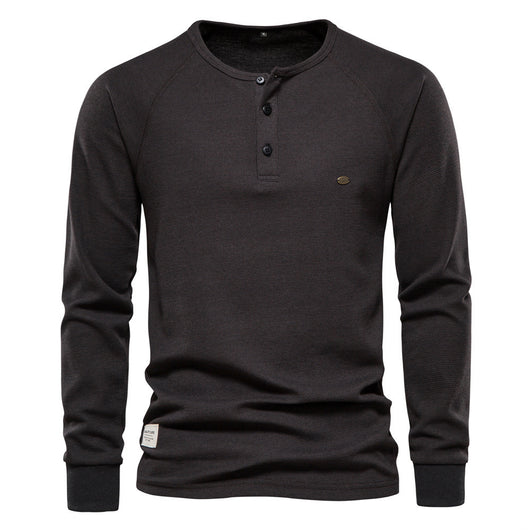 Henley Casual de Manga Larga para Hombre - Base Layer Versátil - Image 20