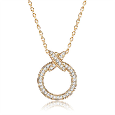 Collar Plata 925 Cruz Circular con Diamantes - Cadena Clavícula - Image 14