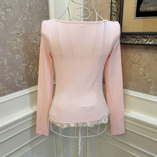 Blusa Corta Elegante con Moño y Perla, Efecto Reductor - Image 13