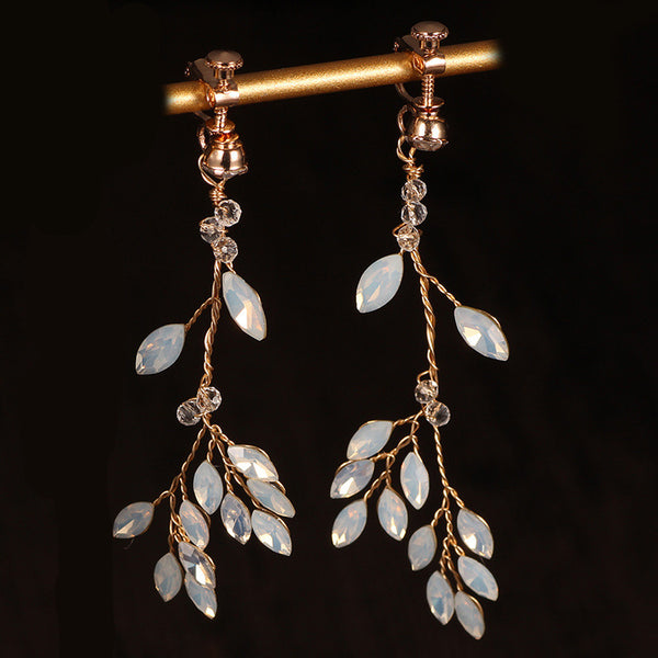 Aretes Colgantes de Cristal Estilo Coreano con Borla